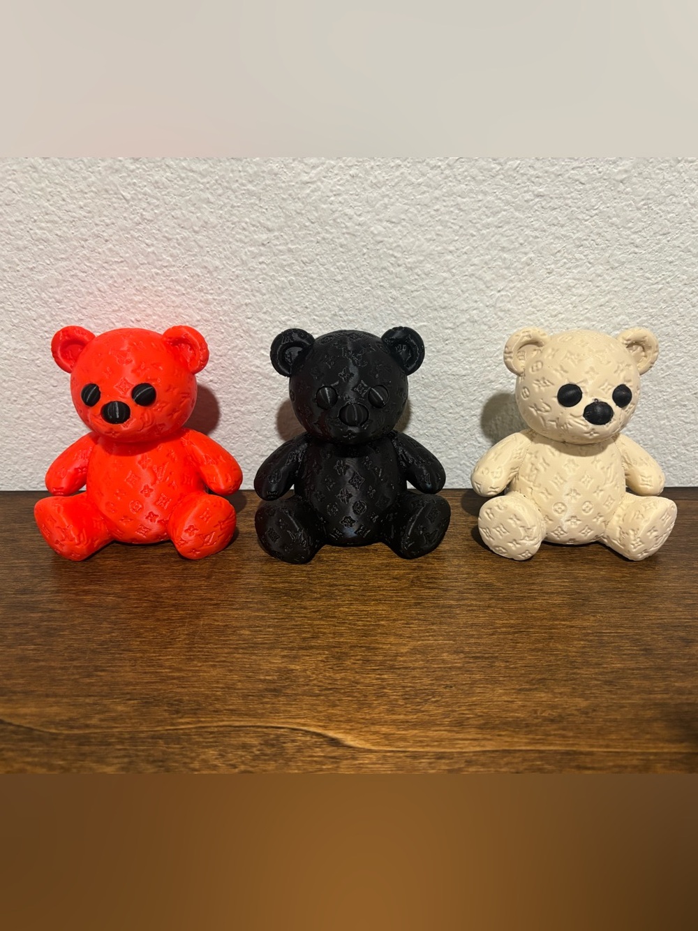 3D Printed Embossed Teddy Bear Figurine (Choose 1) - Picture 2 of 16